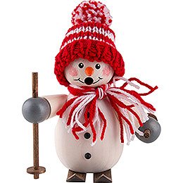 Ruchermnnchen Schneemann auf Ski rot - 15 cm