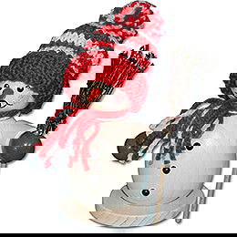 Ruchermnnchen Schneemann mit Besen rot - 15 cm