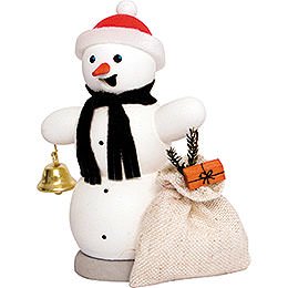 Ruchermnnchen Schneemann mit Geschenkesack  -  13cm