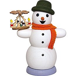Ruchermnnchen Schneemann mit Pyramide - 13 cm