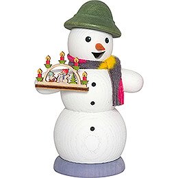 Ruchermnnchen Schneemann mit Schwibbogen  -  13cm