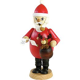 Ruchermnnchen Weihnachtsmann mit Wunschzettel und Elch - 16,5 cm