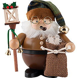 Ruchermnnchen Wichtel Weihnachtsmann mit Laterne natur - 15,5 cm