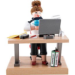 Räuchermännchen Frau am Schreibtisch  -  20cm