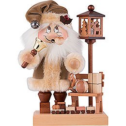 Räuchermännchen Wichtel Weihnachtsmann mit Bank - 28,5 cm