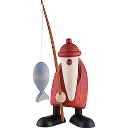 Santa Claus with Fishing Rod - 13 cm / 5 inch