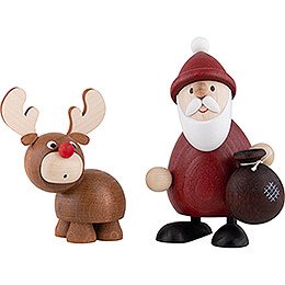 Santa with Elk - 9,4 cm / 3.7 inch