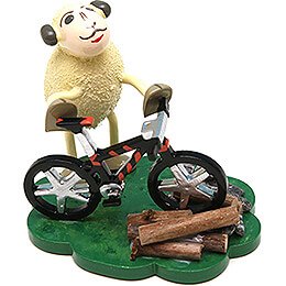 Schaf "Bikey" mit Fahrrad  -  7cm
