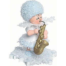 Schneeflckchen mit Saxophon - 5 cm