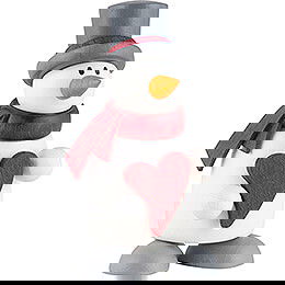 Schneemann Fritz mit Herz - 9 cm