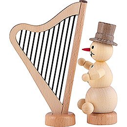 Schneemannmusikant Harfe - 12 cm
