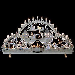 Schwibbogen Erzgebirgsbogen mit Figuren, Übergröße  -  100x56x16cm