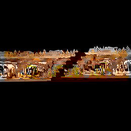 Schwibbogenerhhung Bergbau mit Bergleuten  -  75x20x16cm