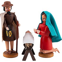 Seiffen Nativity  -  Holy Family  -  3 pieces  -  8cm / 3.1 inch