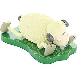 Sheep "Schlaffi", Lying on the Stomach  -  3,5cm / 1.4 inch