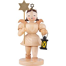 Shortskirt Angel Natural, with Lantern and Star  -  22cm / 8.7 inch