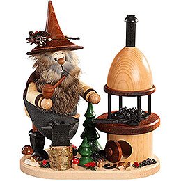 Smoker  -  Forest Gnome on Board Blacksmith  -  26cm / 10 inch