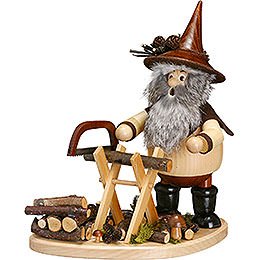 Smoker - Forest Gnome with Sawhorse on Board - 26 cm / 10 inch