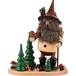 Smoker - Forest Gnome with Wood Pannier - 26 cm / 10.2 inch