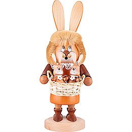 Smoker - Gnome Hare with Babies - 34,5 cm / 13.6 inch