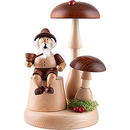 Smoker - Gnome under Brown Mushroom - 16 cm / 6.3 inch