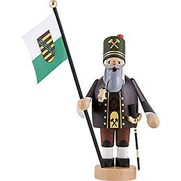 Smoker  -  Miner with Flag  -  20cm / 8 inch