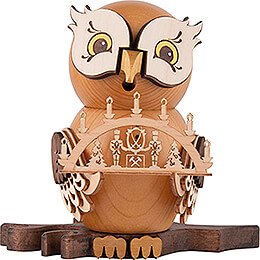 Smoker  -  Owl with Candle Arch  -  15cm / 5.9 inch