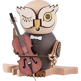 Smoker - Owl with Cello - 15 cm / 5.9 inch
