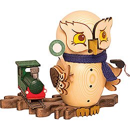 Smoker - Owl with Train - 15 cm / 5.9 inch