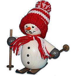 Smoker - Snowman on Ski Red - 15 cm / 5.9 inch