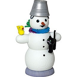 Smoker - Snowman with Cat - 13 cm / 5.1 inch