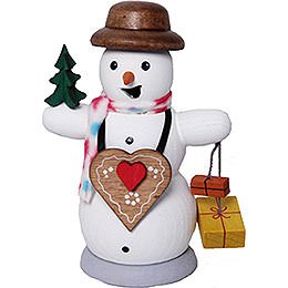 Smoker - Snowman with Ginger Bread Heart - 13 cm / 5.1 inch