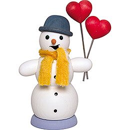 Smoker - Snowman with Hearts - 13 cm / 5.1 inch