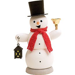 Smoker - Snowman with Lantern and Bell - 13 cm / 5.1 inch