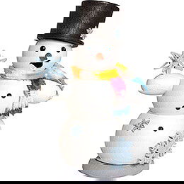 Smoker - Snowman with Snow Crystals - 13 cm / 5.1 inch