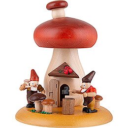 Smoking Hut - Mushroom with Dwarves - 13 cm / 5.1 inch