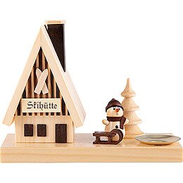 Smoking Hut  -  Snowman  -  12cm / 4.7 inch