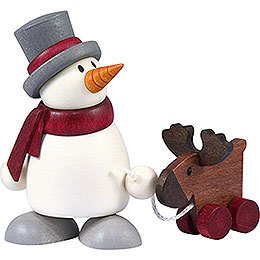 Snow Man Otto with Elk - 8 cm / 3.1 inch