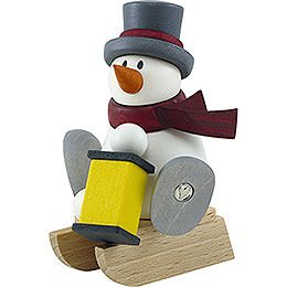 Snow Man Otto with Lantern with Sleigh - 8 cm / 3.1 inch