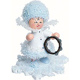 Snowflake with Tambourine  -  5cm / 2 inch