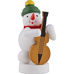 Snowman Musician with Bass Violin - 8 cm / 3 inch