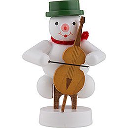 Snowman Musician with Cello - 8 cm / 3 inch