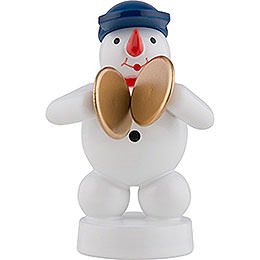 Snowman Musician with Cymbals - 8 cm / 3 inch