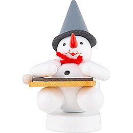 Snowman Musician with Hackbrett  -  8cm / 3.1 inch