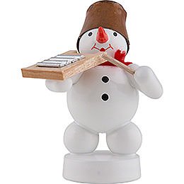 Snowman Musician with Washboard  -  8cm / 3 inch