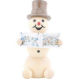 Snowman with Book - 8 cm / 3.1 inch