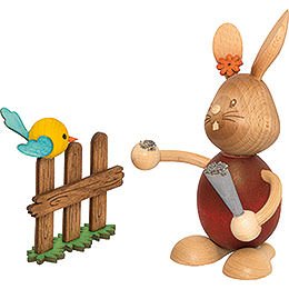 Snubby Bunny with Bird - 12 cm / 4.7 inch