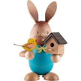 Snubby Bunny with Birdhouse  -  12cm / 4.7 inch