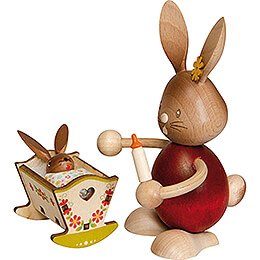 Snubby Bunny with Cradle  -  12cm / 4.7 inch