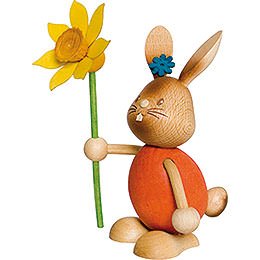 Snubby Bunny with Flower  -  12cm / 4.7 inch
